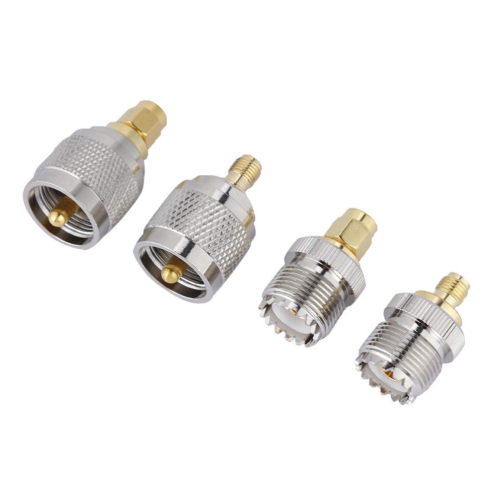 SMA zu UHF Adapter 4er Set Stecker Buchse zu SMA Buchse Stecker RF Koaxialadapter für Antennen WLAN Geräte Koaxialkabel