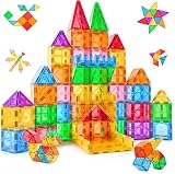 マグネットブロック 80 ピースの磁石タイル マグネットおもちゃ STEM 学習用 教育建設玩具 6歳以上の男の子 女の子 教室や幼稚園 誕生日ギフト