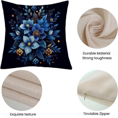 Housse de coussin 26x26inch rétro floral imperméable Lejnlnng - 5