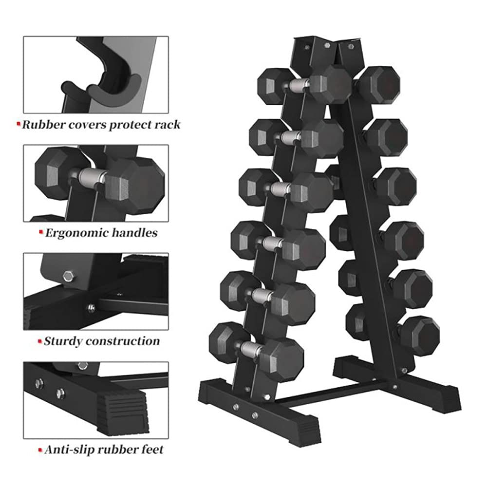 Porta Manubri, Supporto Per Manubri In Acciaio A 3 Livelli/6 Livelli, Porta Manubri Per Casa E Palestra (Solo Supporto), Capacità Massima: 200 Kg,6Tier