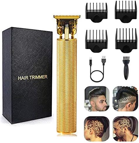 Professional Hair Clippers for Men Electric Haircut Kit Hair Trimmer Grooming Waterproof Rechargeable Close Cutting T Blade Trimmer USB Rechargeable Clippers for Hair Cutting with Guide Combs