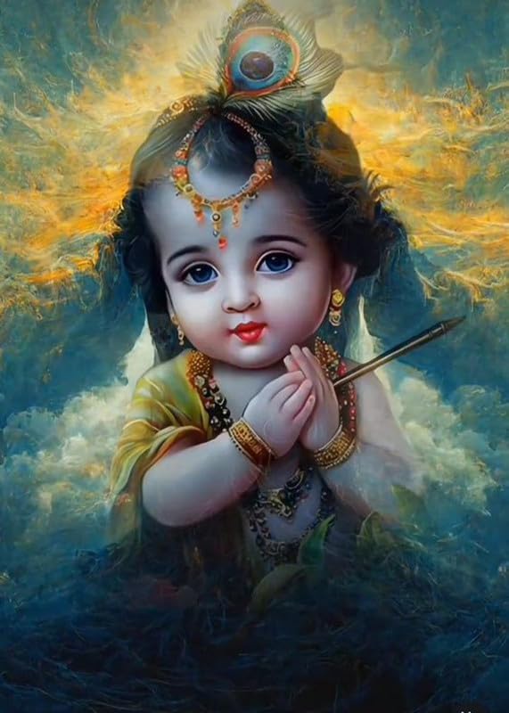 RAINFIRE CREATIONBaby Krishna Poster for Pregnant Woman 300 GSM 12x18 Unframed BKP-15