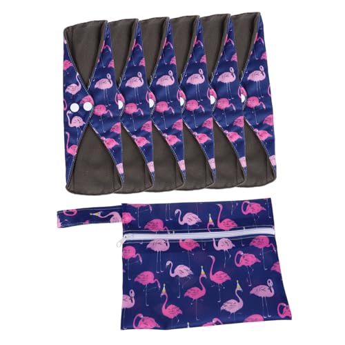 SHERCHPRY Compresas Reutilizables Bambú con Botón Absorbentes y Transpirables para Menstruación y Posparto con Bolsa de Unidades