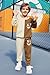 Arshiner Boys Fashion Cartoon Face Print Two Tone Boys Two Piece Set Outfits Size 8 Jogger Set Apricot & Brown