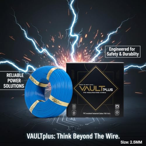 Image of VAULTPlus Blue 2.5 Sq Mm CCA Copper Electrical Wire - 90 Meter |Flexible Cable for Home & Industrial Wiring