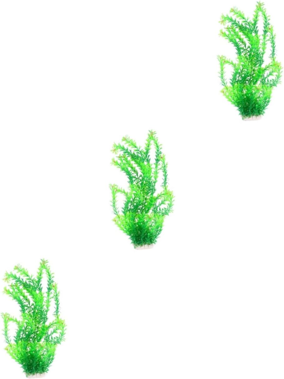 Housoutil 3pcs Realistic 70cm Fish Tank Decorations Plastic Aquarium Plants Lifelike Fake Aquatic Plant for Pet Fish Environment