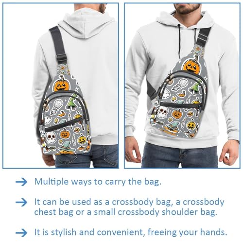 Bolsa bandolera Happy Halloween compacta para liberar tus manos en eventos 2