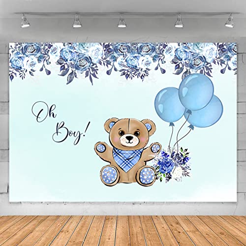 Fondo para fotografía de fiesta de baby shower, diseño de oso para bebé, fondo de mesa, material de vinilo Econ W-7247 (220 x 150 cm) Cover