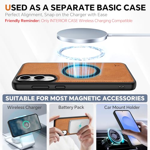 Coque Galaxy S25 Edge Cuir Synthétique Brun Clair Texturé TUCCH