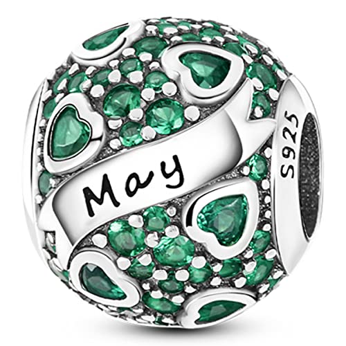 Image of MULA Birthstone Charms 925 Sterling Silver for Bracelets and Necklaces