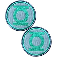 Heiorpai 2Pcs Green Lantern Corps Power Ring Logo Patch Embroidered Decorative Hook and Loop Fasteners Backing Patch