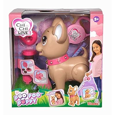 Simba Chi Chi Love Paseo Poo Poo Puppy  Perro Chihuahua de Juguete para pasear  30 cm  Incluye Correa  plastilina y Accesorios. A Partir de 3 años  105893264 