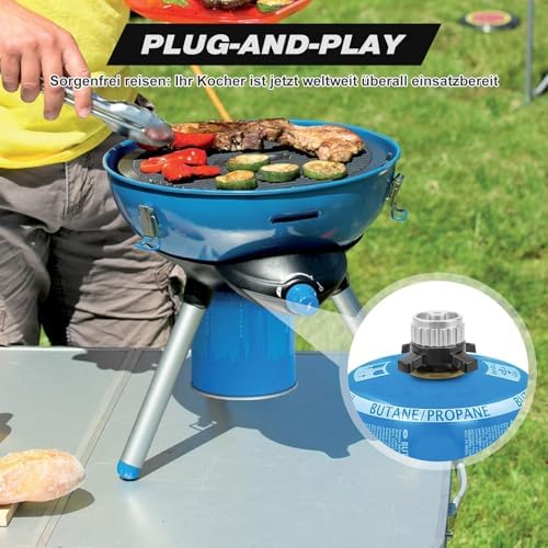 Onlyfire Gasadapter – Zet Campingaz CV-bajonetpatronen Om Naar 7/16” Schroefdraad – Compact En Robuust, Geschikt Voor Kooktoestellen Van Primus, Jetboil En Meer