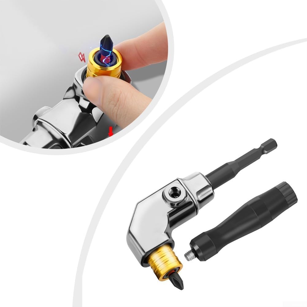 Adattatore per trapano elettrico ad angolo di 90 gradi con rotazione flessibile e ampia compatibilità per driver di dadi e trapani elettrici in aree ad accesso limitatoUtile e professionale
