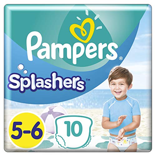 Pampers Splashers - Paales desechables (10 unidades, talla 5-6)