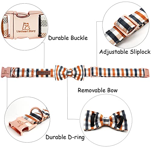 Lionheart Glory Plaid Dog Collars Bowtie Dog Collar Heavy Duty Adjustable Fall Dog Collar For Small Dogs Collar Dog Bow Male Dog Collar #TOP1