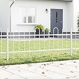 Rantry Gartenzaun mit Bogenoberteil Wei? 3,4x0,6 m Stahl Zaun Baustoffe Model3334043