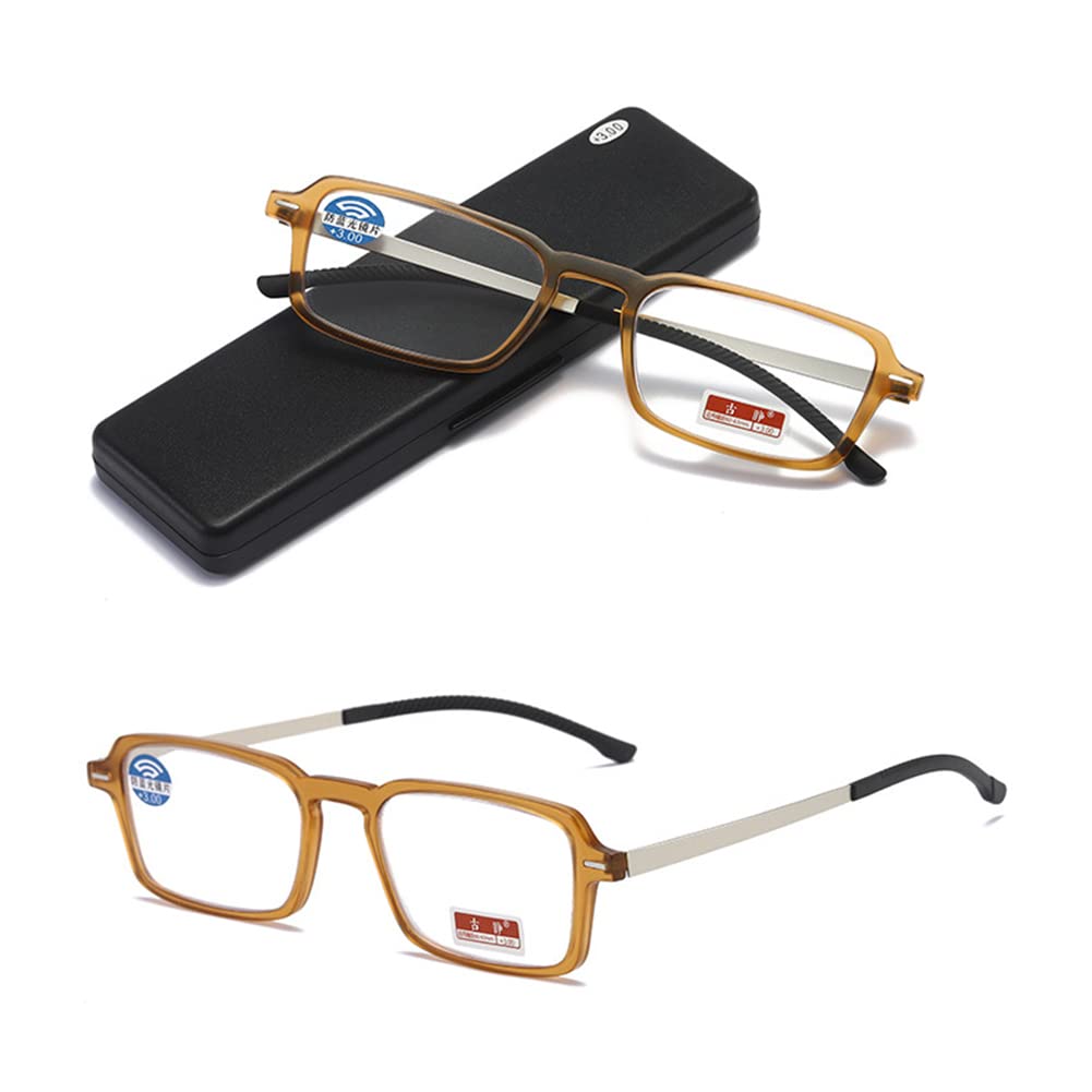 RICCIE HD Brille gegen blaues Licht und Ermüdung, ultraleichter Rahmen 1.56 asphärische Harzlinsen-Leser Dioptrie +1,0 bis +3,0,04,+2.5
