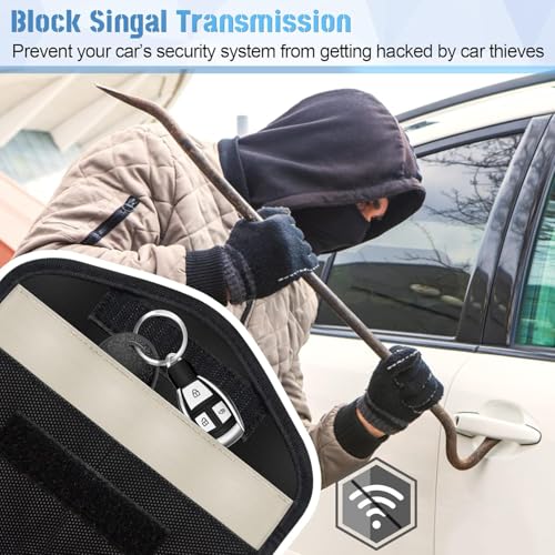 Faraday Tasche Handy, 2 Stück Signal Blocker Tasche Abschirmung Anti-Tracking RFID-Signalblockierung Faraday Bag für Handy Sichtschutz und Autoschlüssel Anti-hacking Hülle Blocker (Schwarz)