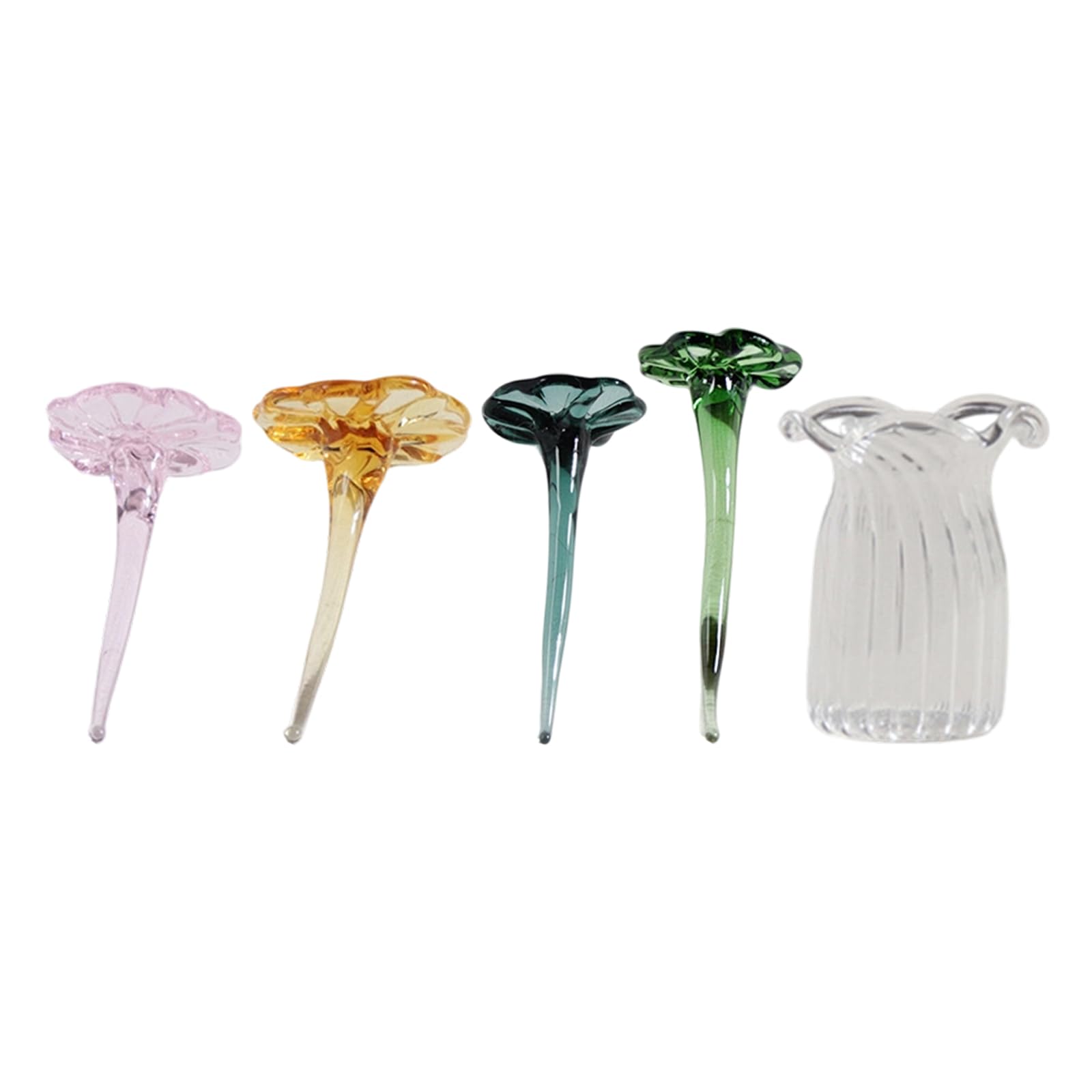 ZHANGYEZHAN Glass Flower Arrangement Artificials Florals Decoration for Home Offices Desk Tabletops Centerpieces Glass Flower and Vases