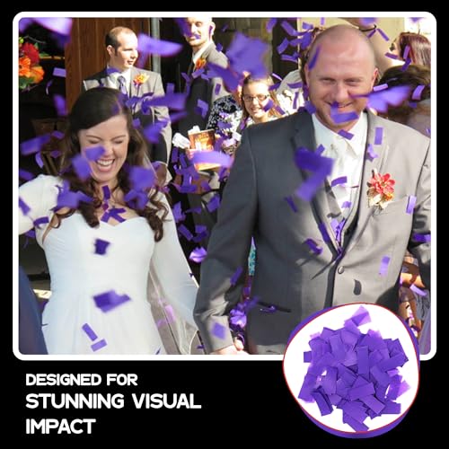 Image of Ultimate Confetti, Purple Biodegradable Confetti - Rectangular Fluttering Tissue Paper Confetti for Cannon and Launcher use - Best for Gender Reveal, Parties, Concerts and Weddings - 20 lb, 320 oz