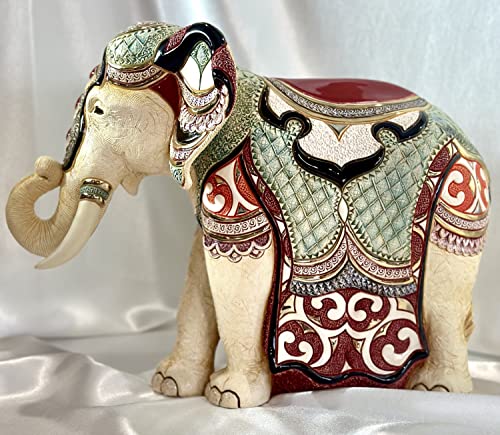 Estatua de elefante asiático de cerámica De Rosa 473 miniatura 5