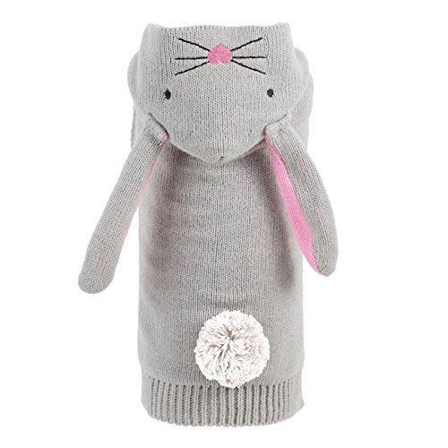 The Worthy Dog Bunny Hop Hoodie, Winter Warm Dog Clothing, Outfits Cold Weather Pet Coat, Knitted Sweater - Grey, XL