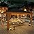 YOLENY 12'x16' Hardtop Gazebo Wood Grain Aluminum Frame Outdoor Gazebo with Galvanized Steel Single Roof, Curtains and Nettings for Backyard, Patio and Garden