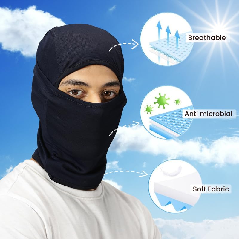 Image of BLUE TYGA Sunscreen Balaclava with UV Protection | Full Face Mask for Riders | UPF 50+ Protection Facekini