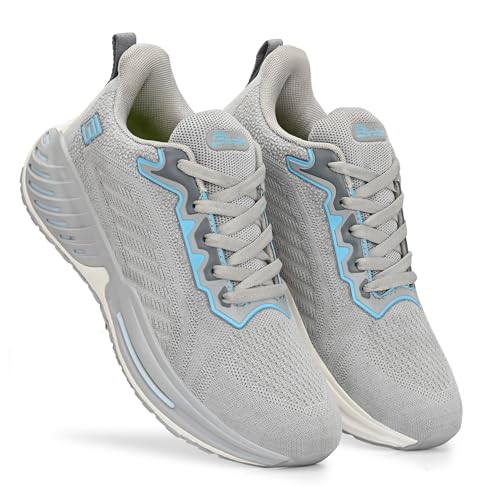 Image of Birde Men's Sports Shoes for Gym, Walking, & Running Lightweight Comfortable Sports Shoes | Colour - Grey EVA-TPR-TPU Jaquard Knit Sports Shoes