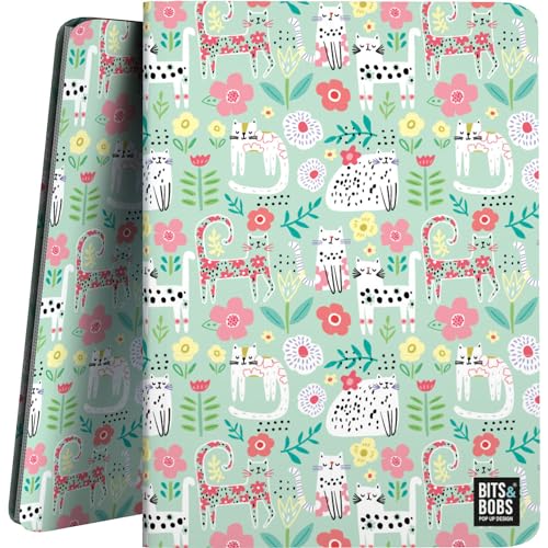 Grafoplás Classeur scolaire à pochettes transparentes | A4 | Couverture souple | 30 doublures en polypropylène | Collection Design Bits&Bobs Pop Up Design Cats | Polyplas | Matériel scolaire parfait