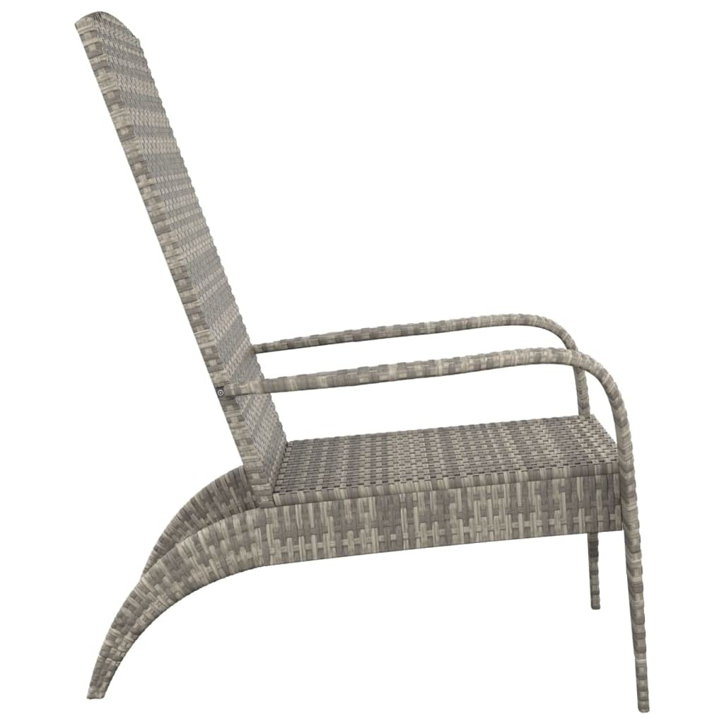 vidaXL Chaise de Jardin Adirondack Gris Résine tressée