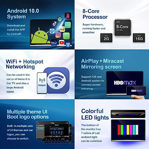 image for A AINAVI 13.3 Inch 4K 6th Generation Android 10.0 Multifunction Car TV