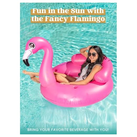 JOYIN 45"/112 cm Fancy Hinchable Flamingo Flotador Flotador Flotador Agua Piscina Colchón de Aire con Refrigerador Juguete para Fiestas Acuáticas Fiesta de Verano
