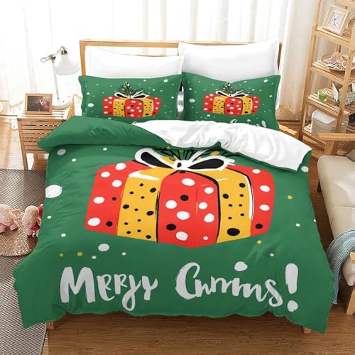 Housse de Couette Noël 200x200 Parure de Lit Microfibre Double - 3