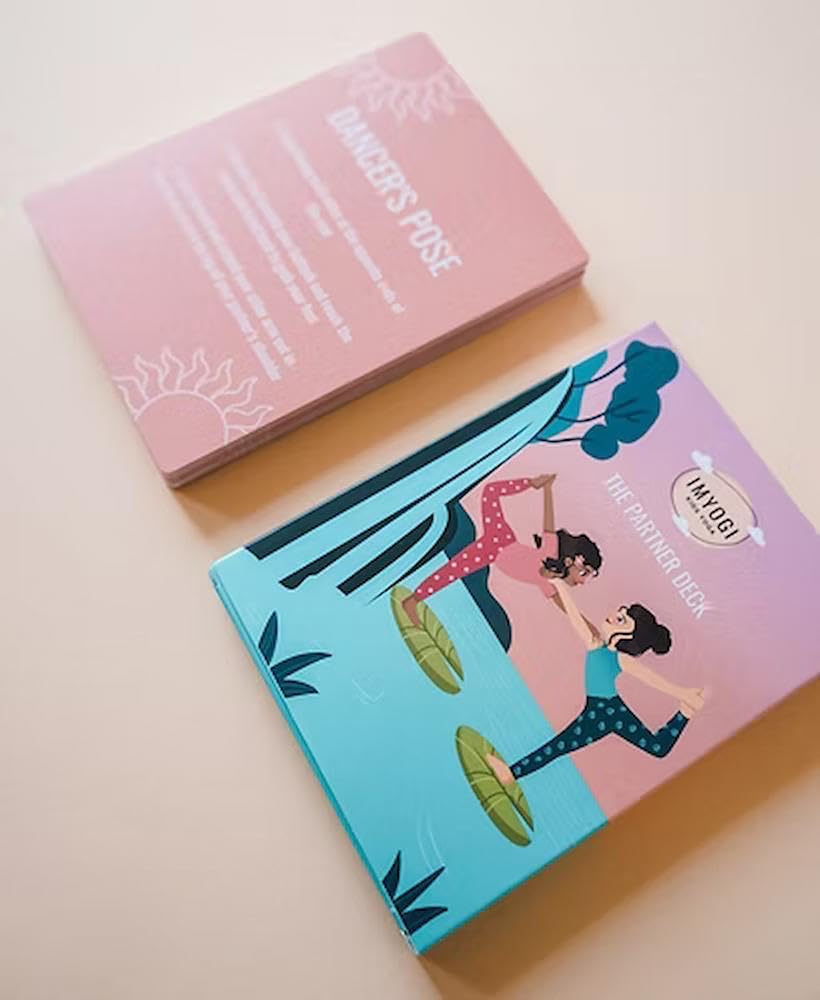 IMYOGI Partner Yoga Karten für Kinder, handillustriert, 30 Partner-Übungen, Meditation für Kinder, Kinderyoga, Kartenset, Yoga Anfänger, Selbstvertrauen, Yoga Kids, Yoga Cards, Geschenk, bunt