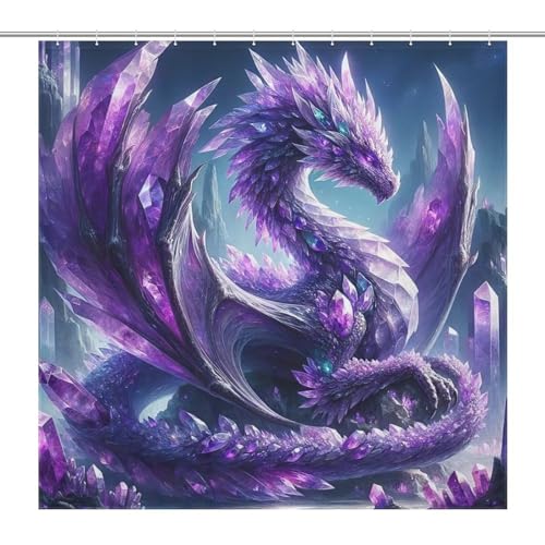 Rideau de douche tissu polyester lavable et imperméable 183x183cm - 7
