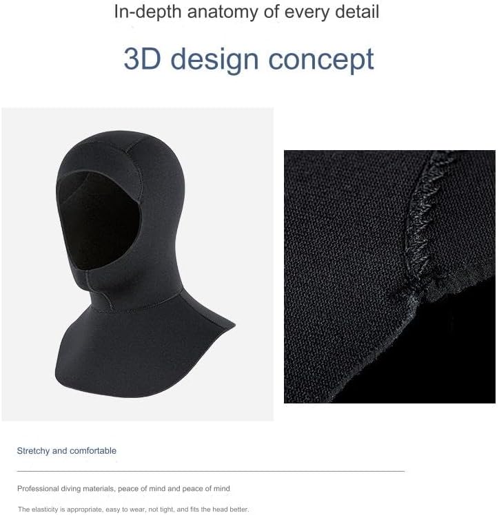 BaronHong Wetsuit Hood 3mm 5mm Thermal Neoprene Diving Hood Wetsuit Hat Cap - Image 4