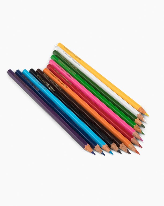 Image of Camel 12 Shades Full Size Colour Pencils - Vibrant Multicolor Shades | Soft, Smooth & Break-Resistant Leads | Ideal for Drawing, Sketching, Coloring & School Art Projects