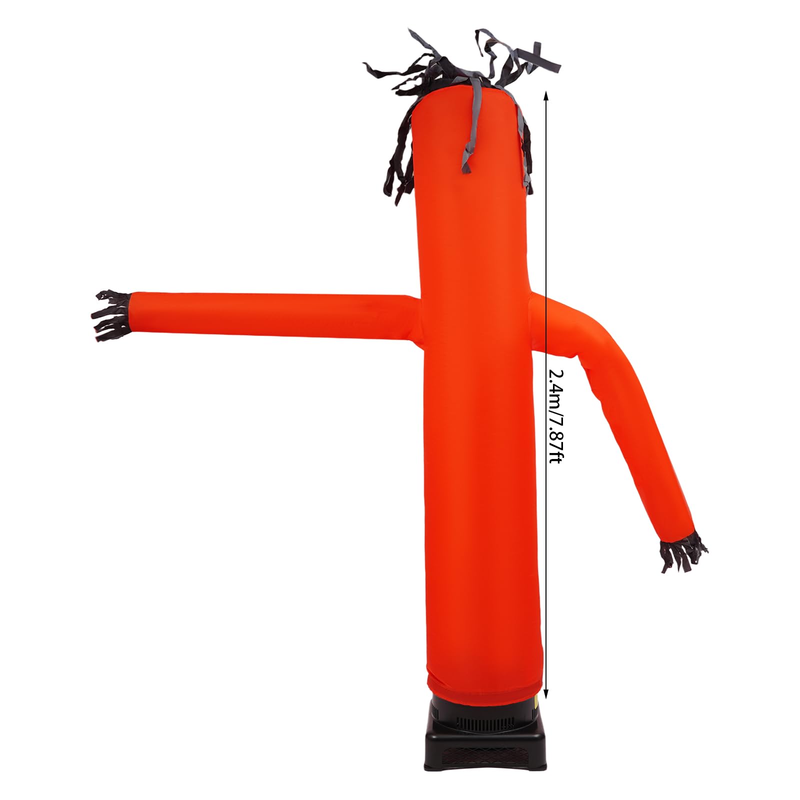 Ballatore gonfiabile da 2,4 m con ventilatore da 550 W, Waving Tube Man per pubblicità, eventi, negozi e festival, modello Sky Dancer resistente alle intemperie, rosso e nero, elettrico