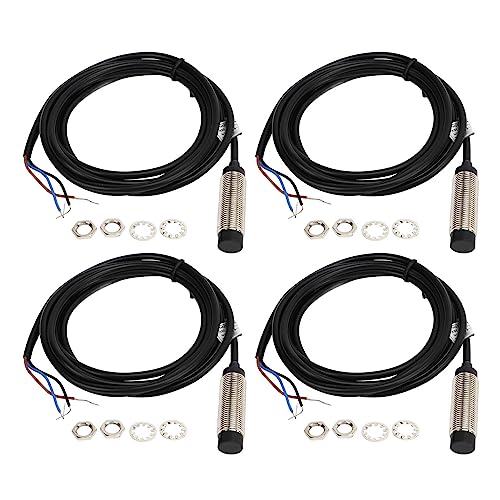 Nutriess Inductive Proximity Sensor 12mm Probe NPN 3 Wire NO 4mm Detection Range 6 36VDC for Industrial Automation