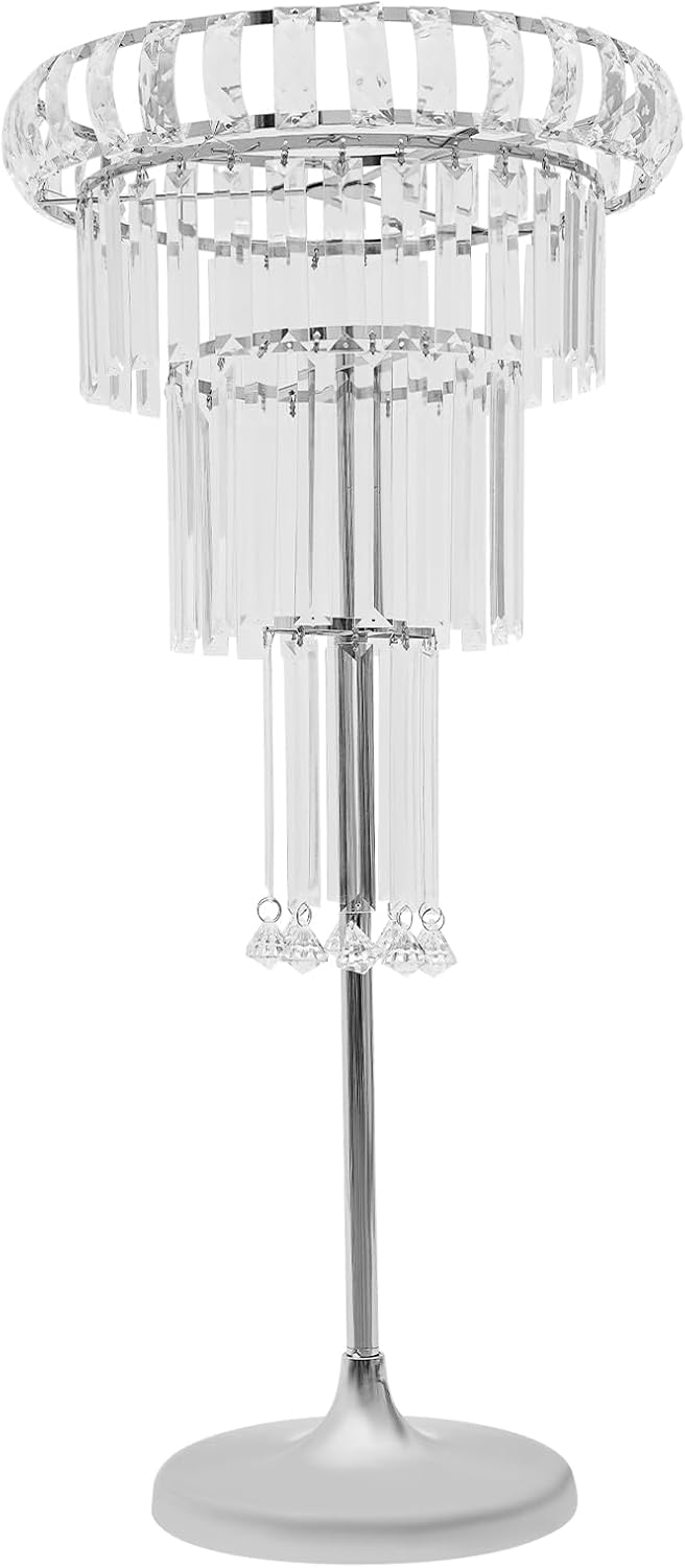 4-Tier Crystal Flower Stand – Silver Decorative Centerpiece for Wedding, Event, Party Reception, Acrylic Multi-Level Display Rack for Planners & Home Decor Enthusiasts