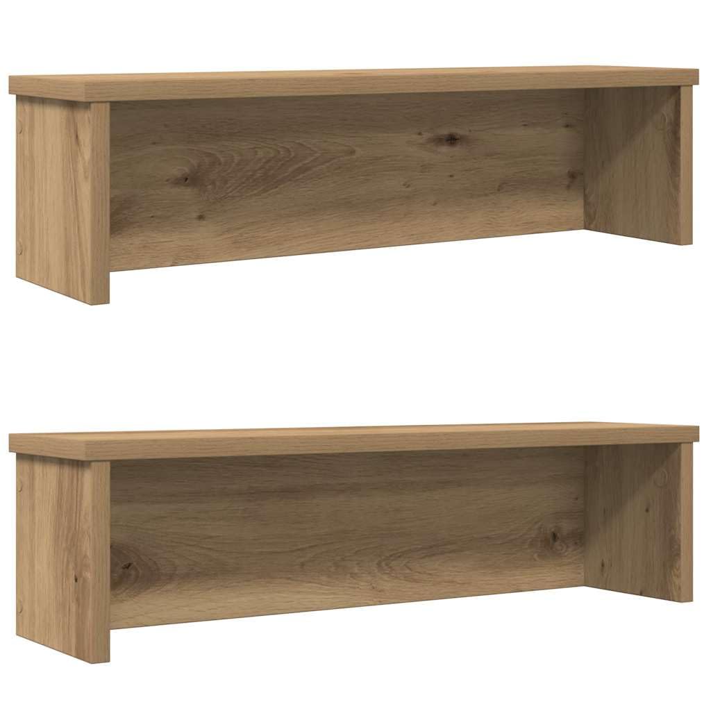 Vidaxl Artisan Oak Kitchen Racks Stackable 2 Pcs 60X15x16 Cm, Kitchen Storage Shelf, Cabinet Organizer, Kitchen Counter Shelf
