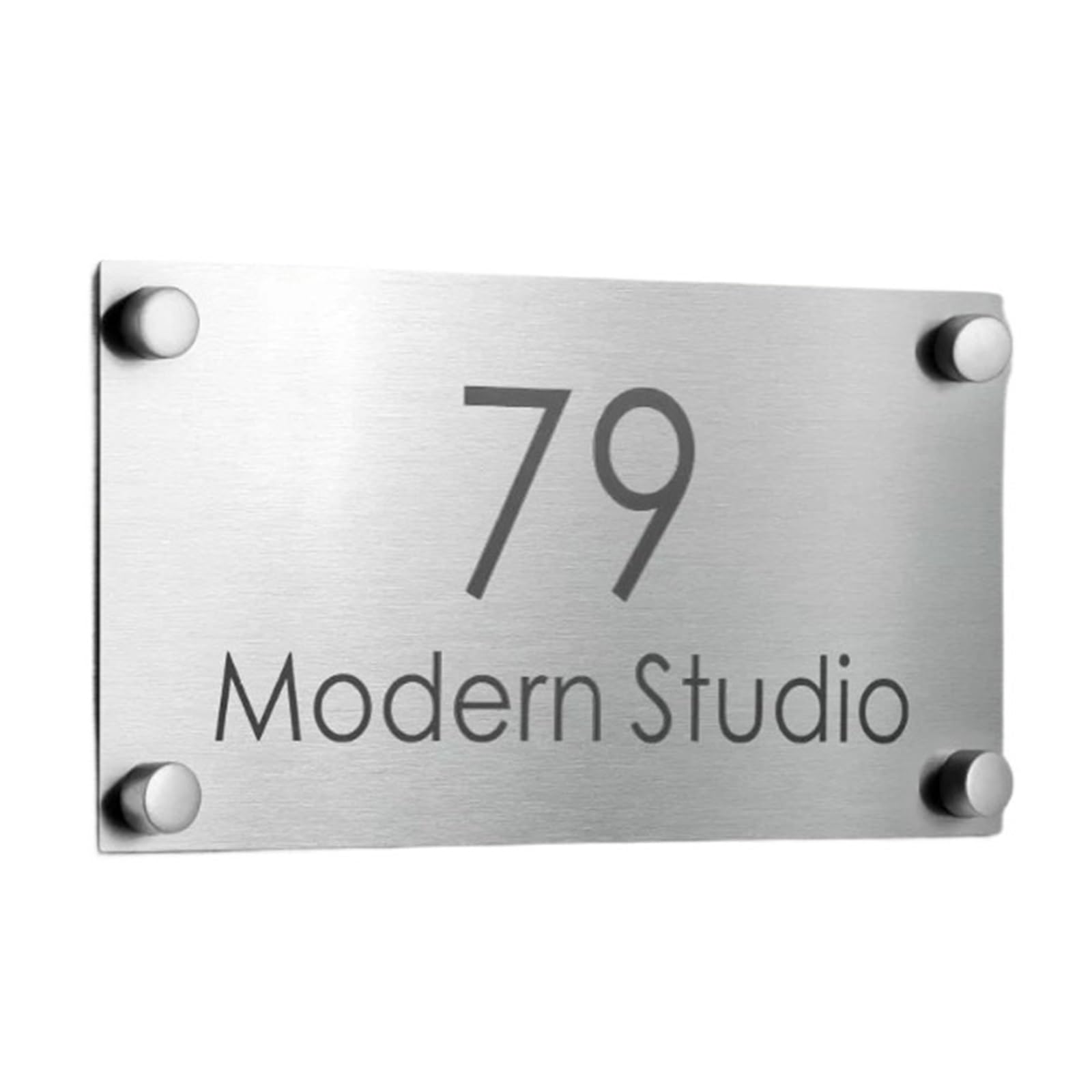 Placa De Puerta Exterior Número Casa, Acero Inoxidable, Moderna, Letra 3D, Nombre Familia for Hotel, Villa, Tienda, 1 Ud(3,50cmx25cm)