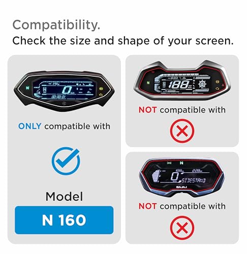 Image of Spartan Shield Digital Cluster Screen Guard For BAJAJ PULSAR N160 2025+ || Instrument Cluster Console Protector || Anti Scratch | Water Repellant | HD Clarity || N 160 Bike Accessory 2026 [Not Tempered Glass]
