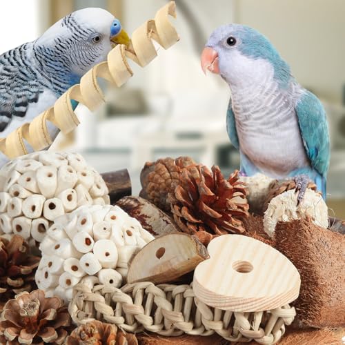 Image of Kyouki Bird Toys Parrot Natural Bird Foraging Box Foot Toys for Parakeets,Cockatiels,Conures,Love Birds,and Other Small to Medium Birds (Large)