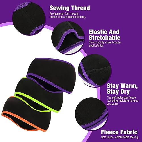 Image of Ear Warmers Headband, KOMAKE 2 Pack Earmuff Headband Fleece Earmuffs Running Headband Winter Ear Covers Moisture Wicking Sweatband Ski Sport Headband For Men & Women (Black+Gray)