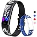 HOFIT Fitness Tracker per Bambini, Orologio Braccialetto con Contapassi, Cardiofrequenzimetro e Monitor Del Sonno, Cronometro, Impermeabile Ip68, Smartwatch, 2 Cinturini, Regalo per Adolescenti (Nero)