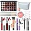 40 Earth Colors Eyeshadow + 2×Lip Gloss + Blush + Mascara + Blue Cosmetic Bag