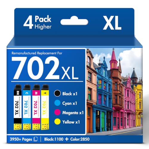 Image of Remanufactured Replacement for 702XL WF-3720 Ink Cartridges Combo Pack